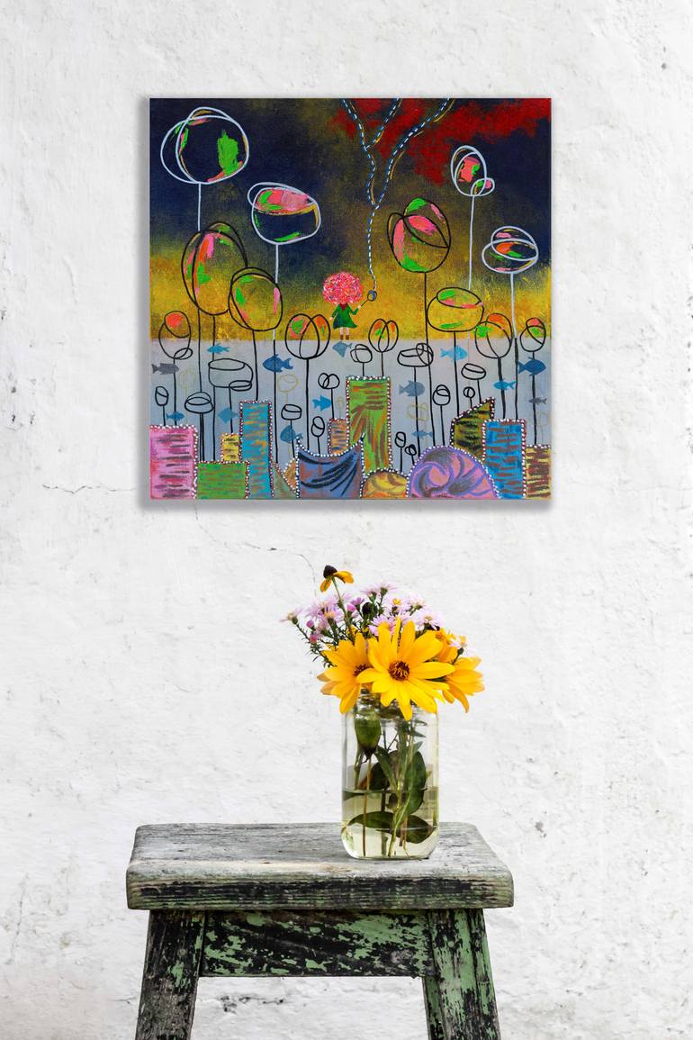 Original Abstract Expressionism Fantasy Painting by Sindy Yeung
