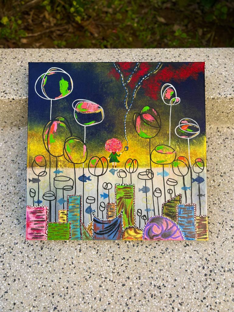Original Abstract Expressionism Fantasy Painting by Sindy Yeung