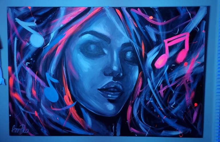 Original Abstract Portrait Painting by Ann Pro