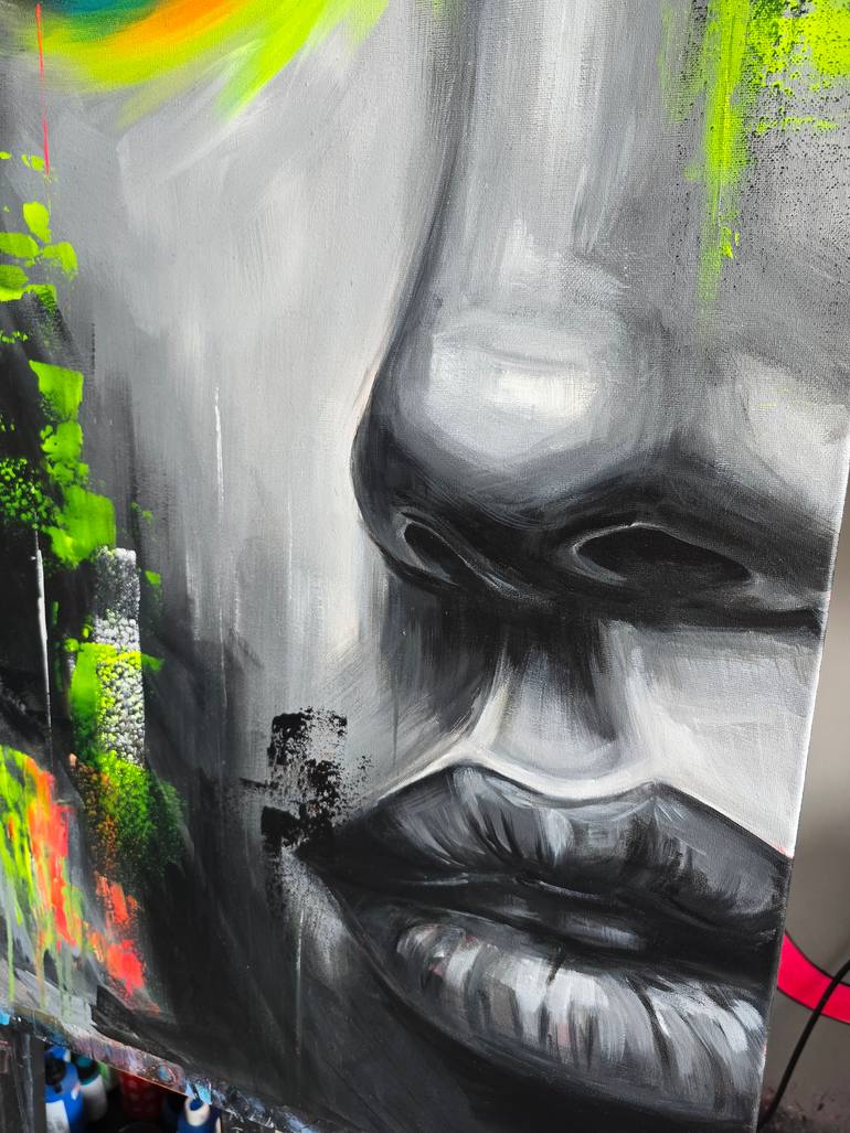 Original Black & White Pop Culture/Celebrity Painting by Ann Pro