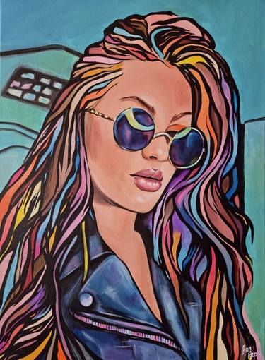 Original Expressionism Pop Culture/Celebrity Paintings by Ann Pro