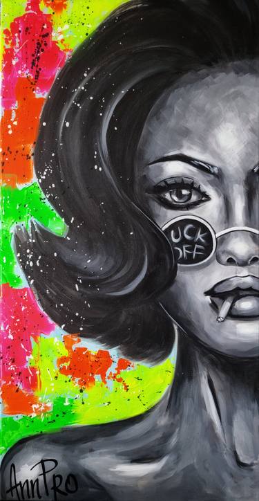 Original Expressionism Pop Culture/Celebrity Paintings by Ann Pro