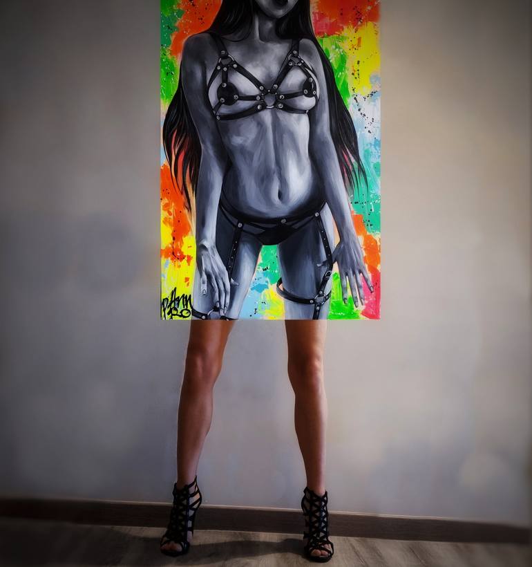 Original Expressionism Erotic Painting by Ann Pro
