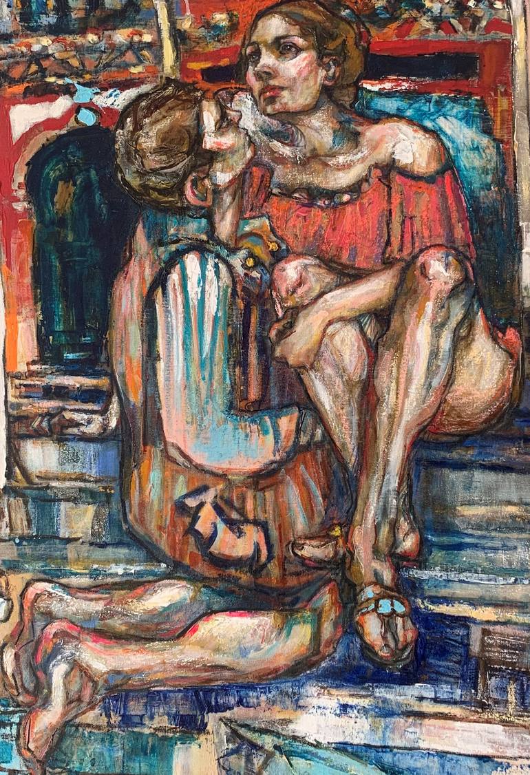 Original Impressionism Love Painting by Loic Allemand