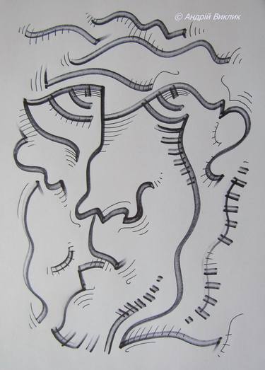 Print of Abstract Expressionism Portrait Drawings by Андрій Виклик