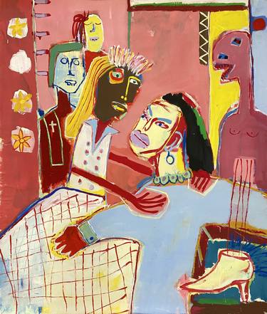 Original Expressionism Women Painting by Alfonso Reyes