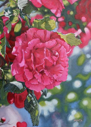Original Photorealism Floral Painting by Andre Mata