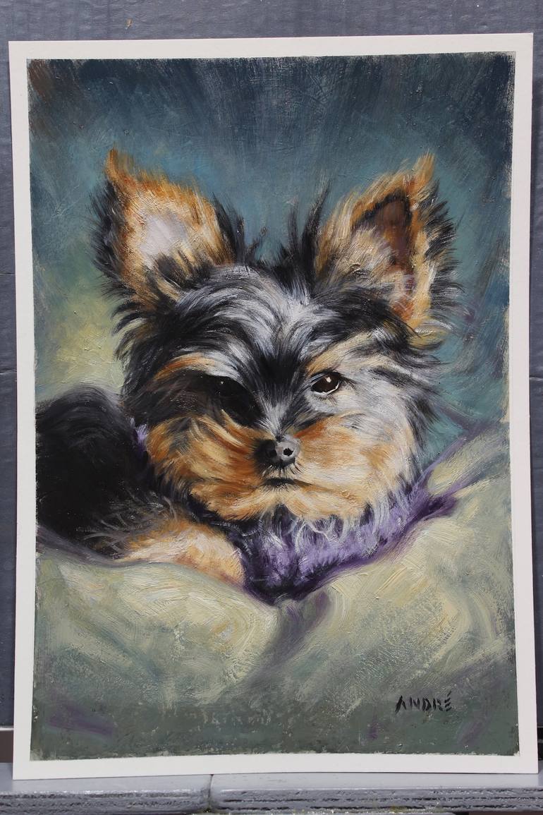 Original Dogs Painting by Andre Mata