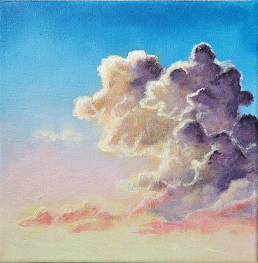 Acrylic Painting - Beautiful Fluffy Cloud (A013) thumb