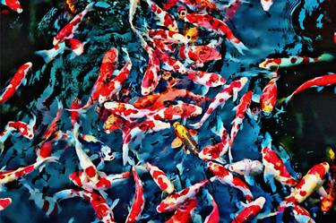 Print of Abstract Expressionism Fish Digital by Vivek Srivastava