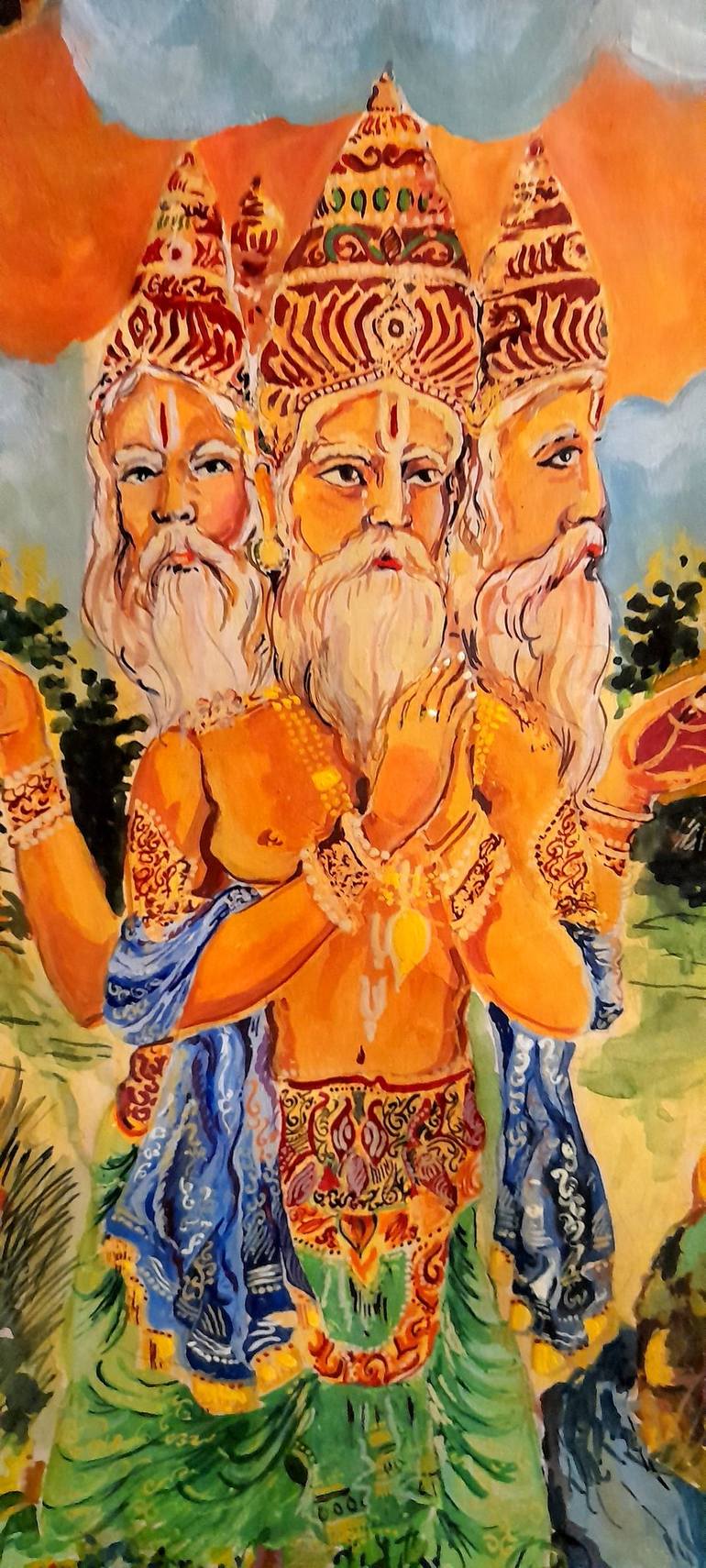 Original Fine Art Religious Painting by Soham Biswas