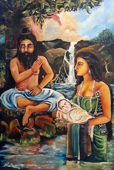 Menaka and Vishwamitra sage thumb