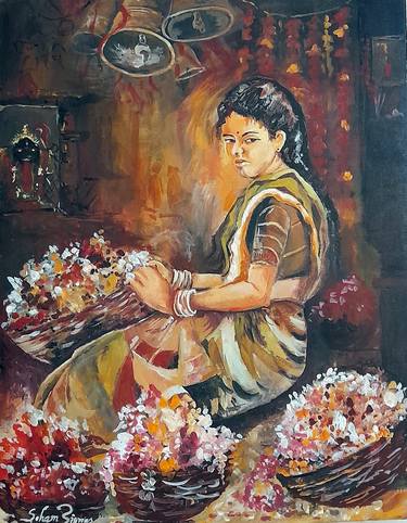 Original Fine Art Women Paintings by Soham Biswas