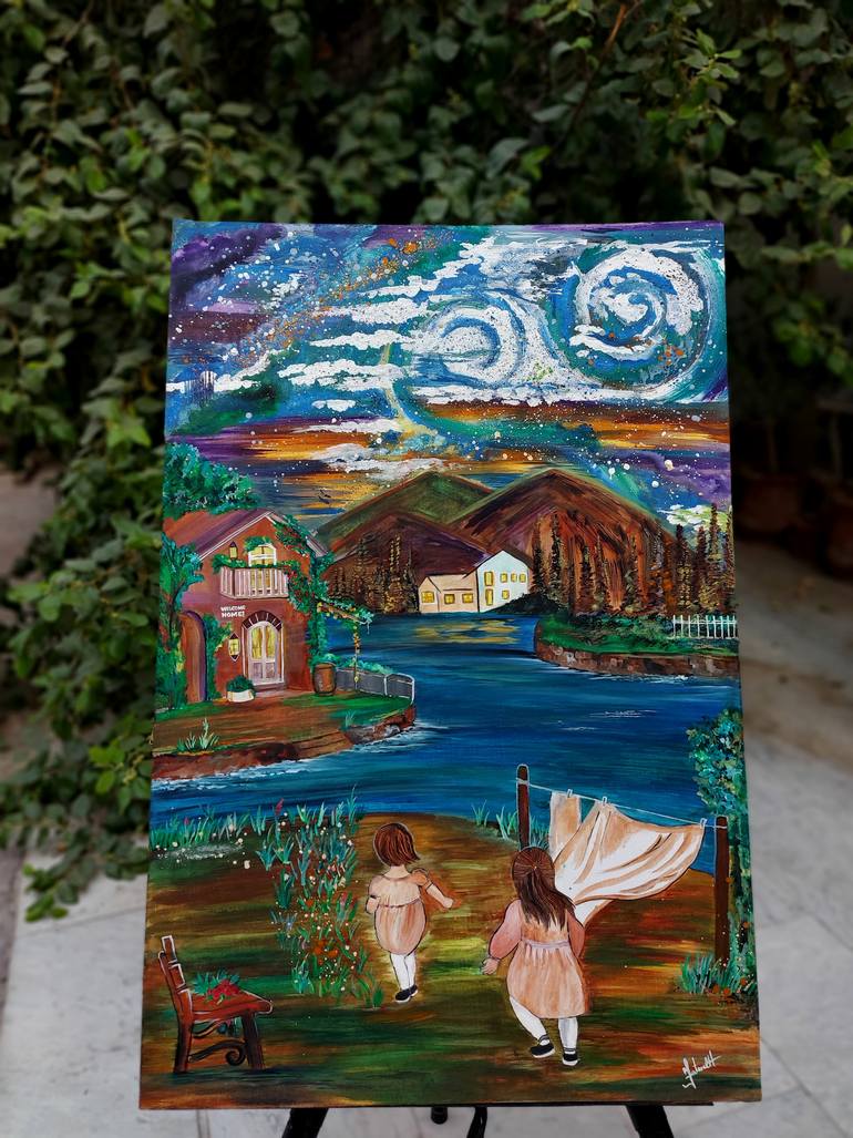 Original Color Field Painting Love Painting by Unflinching Fatima