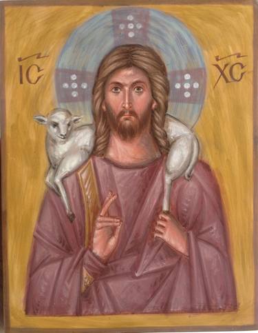 Christian icon. Icon of Christ. Icon Christ the Good Shepherd thumb
