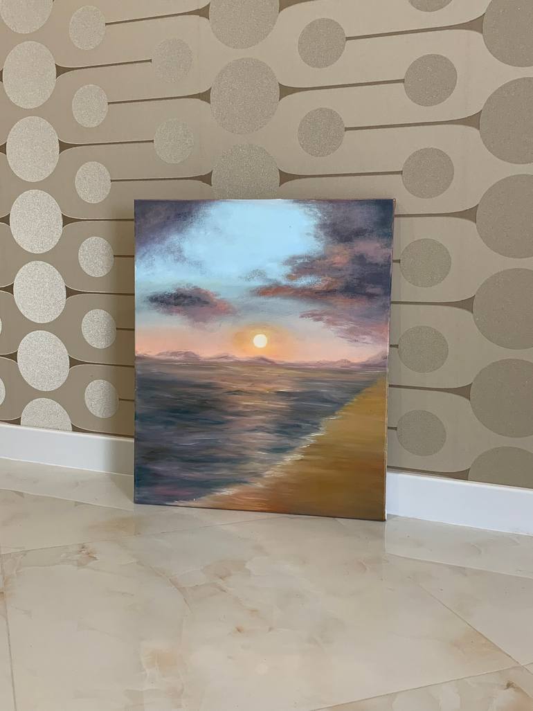 Original Realism Beach Painting by Yuliia Zakharova