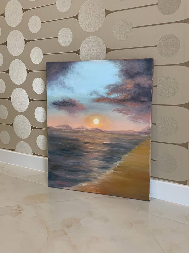 Original Realism Beach Painting by Yuliia Zakharova
