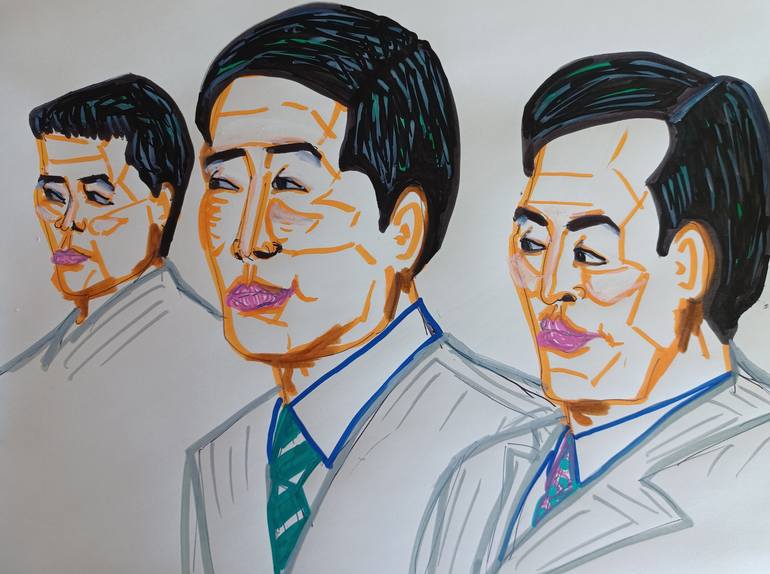 Original Contemporary Men Drawing by Dorothy Myung Soo Hong