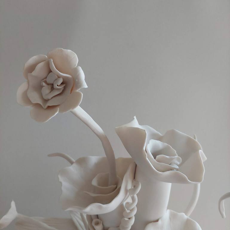 Original Figurative Floral Sculpture by Edna Dali