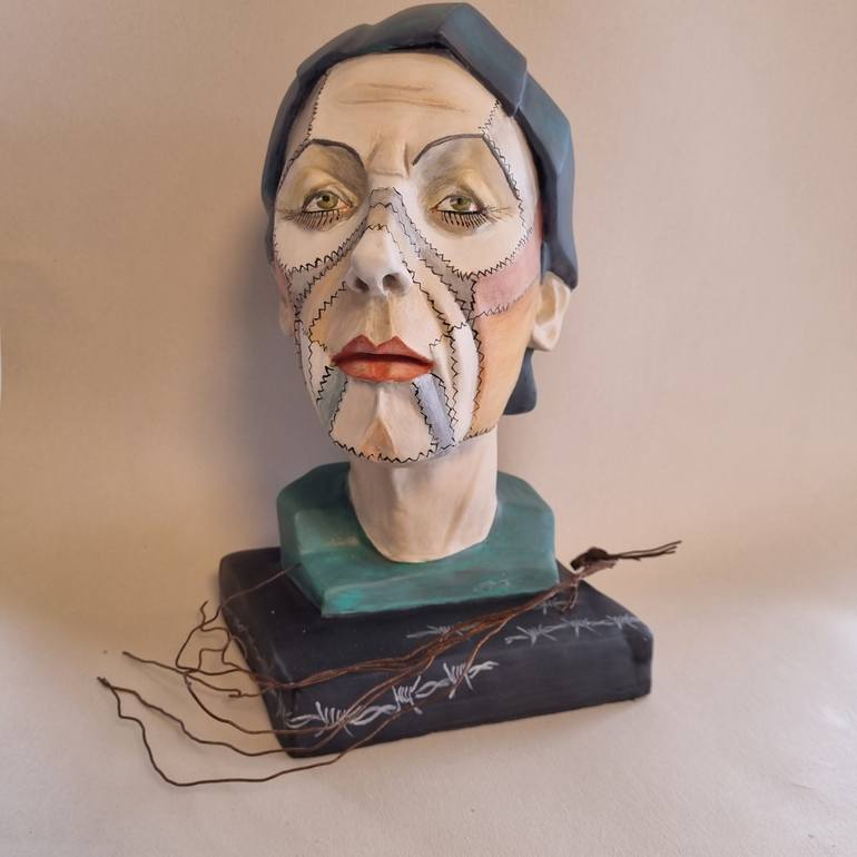 Original Figurative Portrait Sculpture by Edna Dali