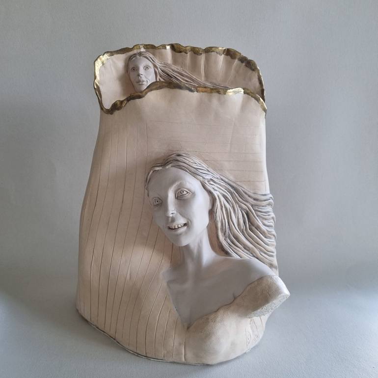 Original Figurative Love Sculpture by Edna Dali