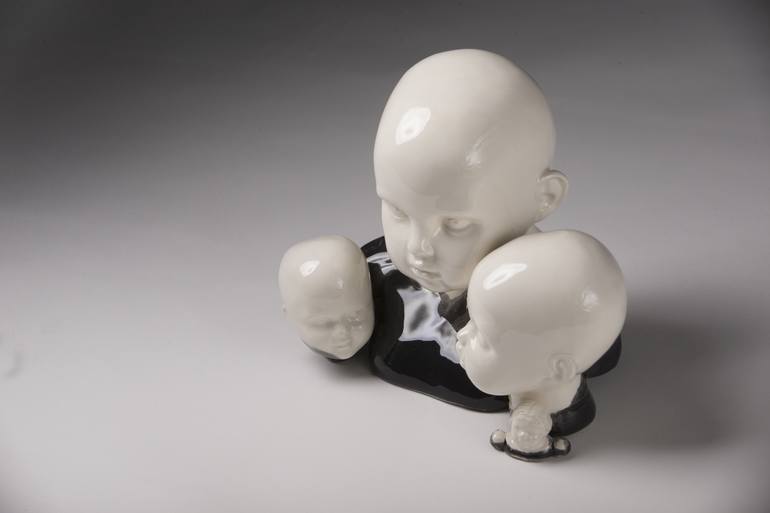 Original Figurative Family Sculpture by Edna Dali