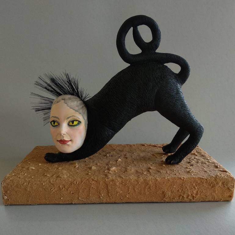 Original Conceptual Cats Sculpture by Edna Dali