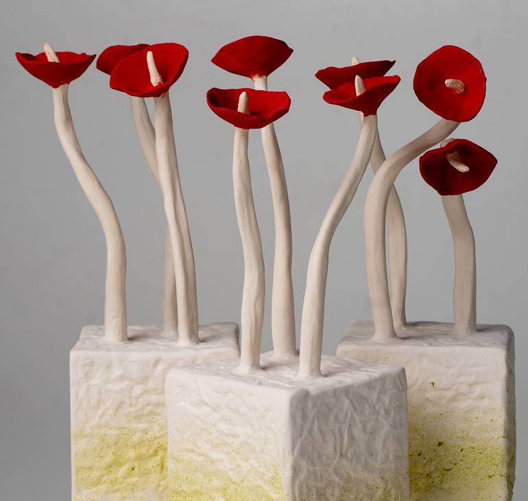 Original Cubism Floral Sculpture by Edna Dali