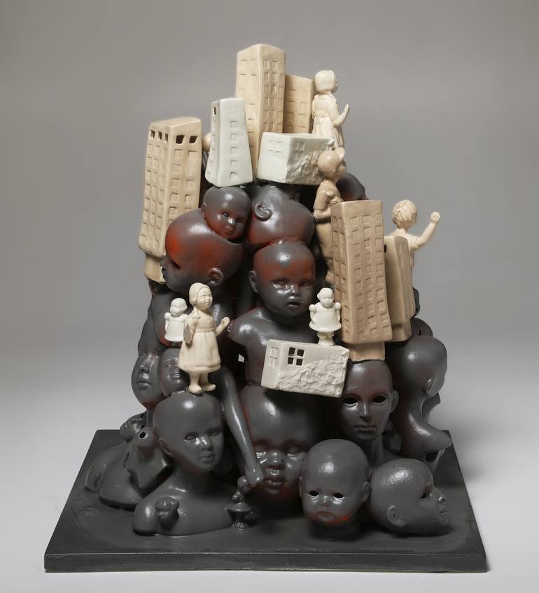 Original World Culture Sculpture by Edna Dali