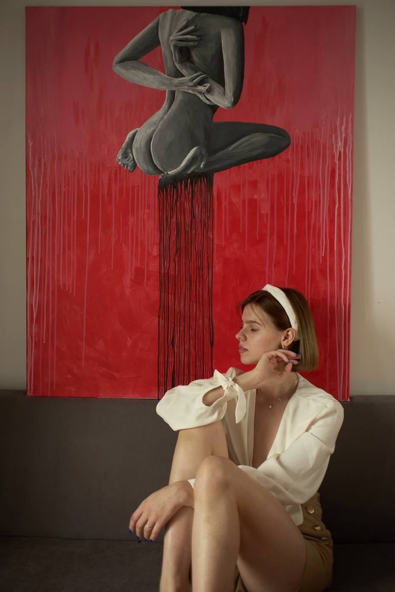 Original Conceptual Erotic Painting by Daryna Nesterenko