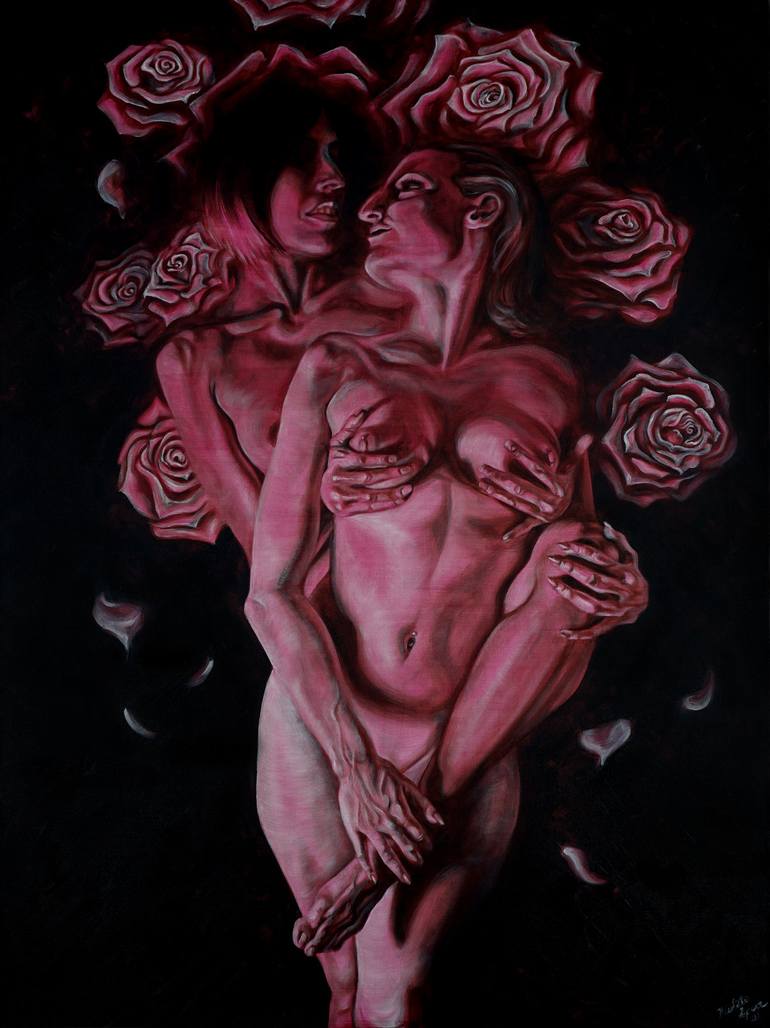 Bisexual Roses Painting by Nicolette Spear | Saatchi Art