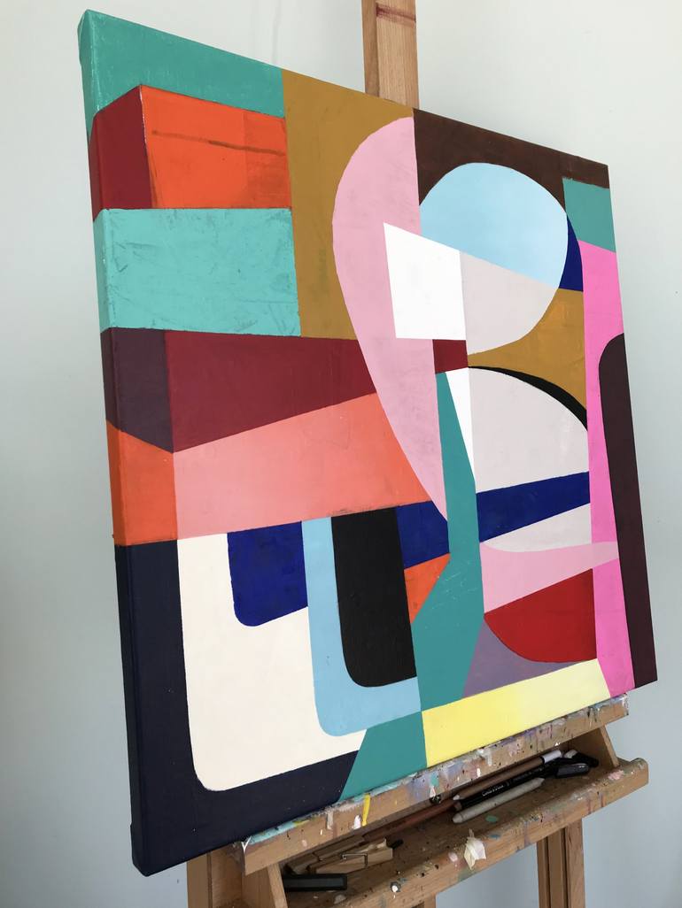 Original Abstract Expressionism Geometric Painting by Ellen Greup