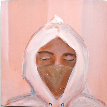 Masked figure in white hoodie thumb