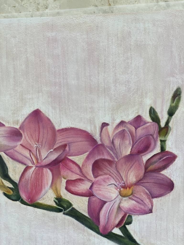 Original Art Deco Floral Painting by Alsu Vagidullina