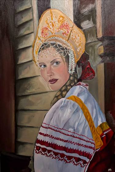 Original Realism Women Painting by Ana Mosalska