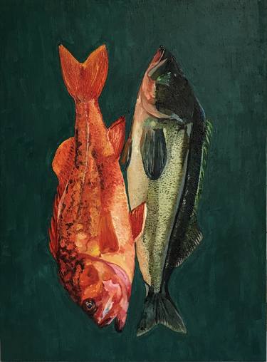 Original Abstract Fish Paintings by Ana Mosalska
