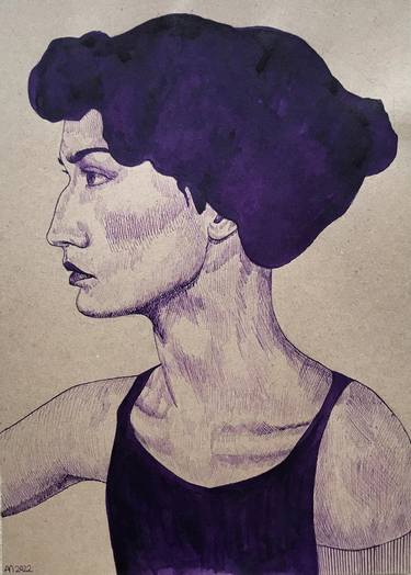 Original Art Deco Women Drawings by Ana Mosalska