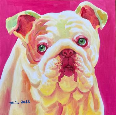 Pop Art - Bulldog in Pink thumb