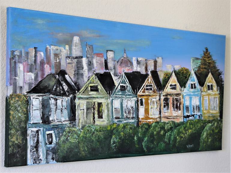 Original Abstract Expressionism Architecture Painting by Valerie Starkova