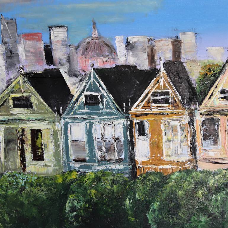 Original Abstract Expressionism Architecture Painting by Valerie Starkova