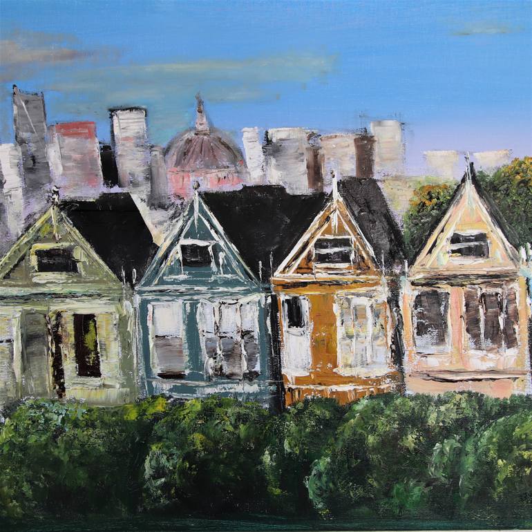 Original Abstract Expressionism Architecture Painting by Valerie Starkova