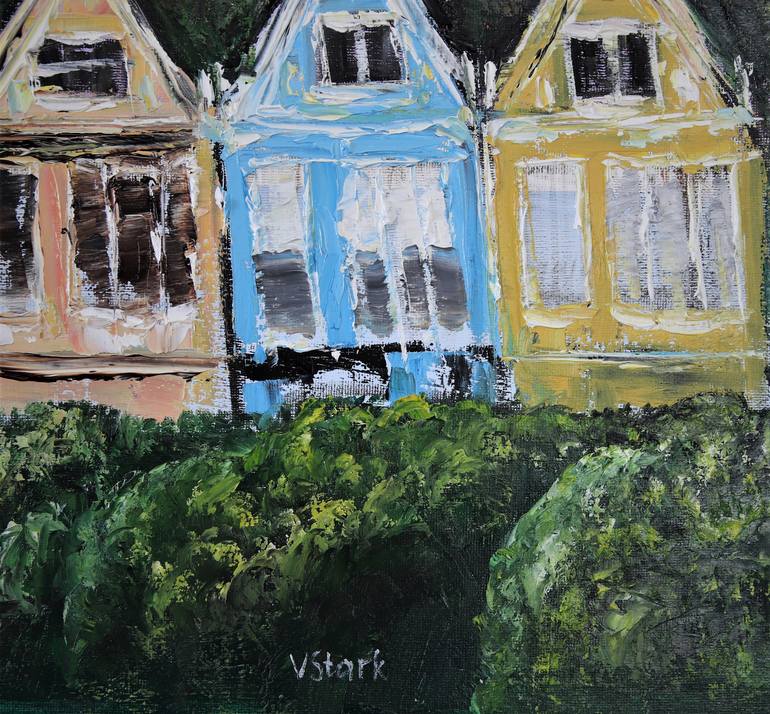 Original Abstract Expressionism Architecture Painting by Valerie Starkova