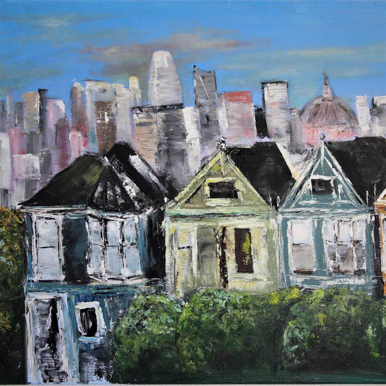 Original Abstract Expressionism Architecture Painting by Valerie Starkova