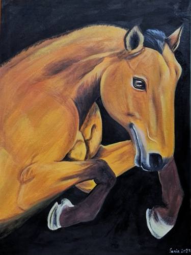 Original Art Deco Horse Paintings by Sania Mirza