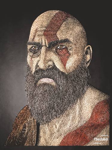 kratos string art portrait thumb