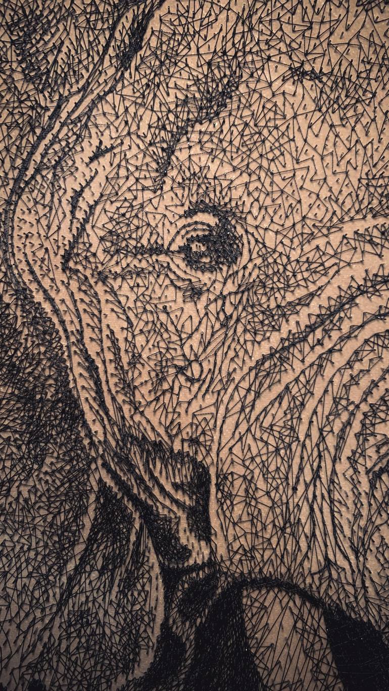 Elephant string art drawing Drawing by Abdelrahman Samier