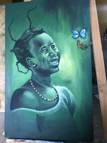 Print of Art Deco Children Paintings by Kwaku Ntow