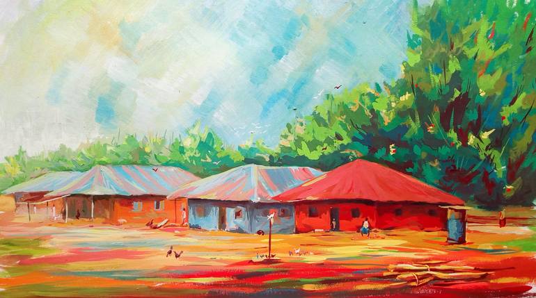 Print of Impressionism Landscape Paintings by Olapade Ajibola
