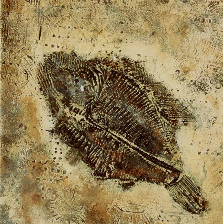 Original Abstract Fish Painting by Brynjulf Jensvoll