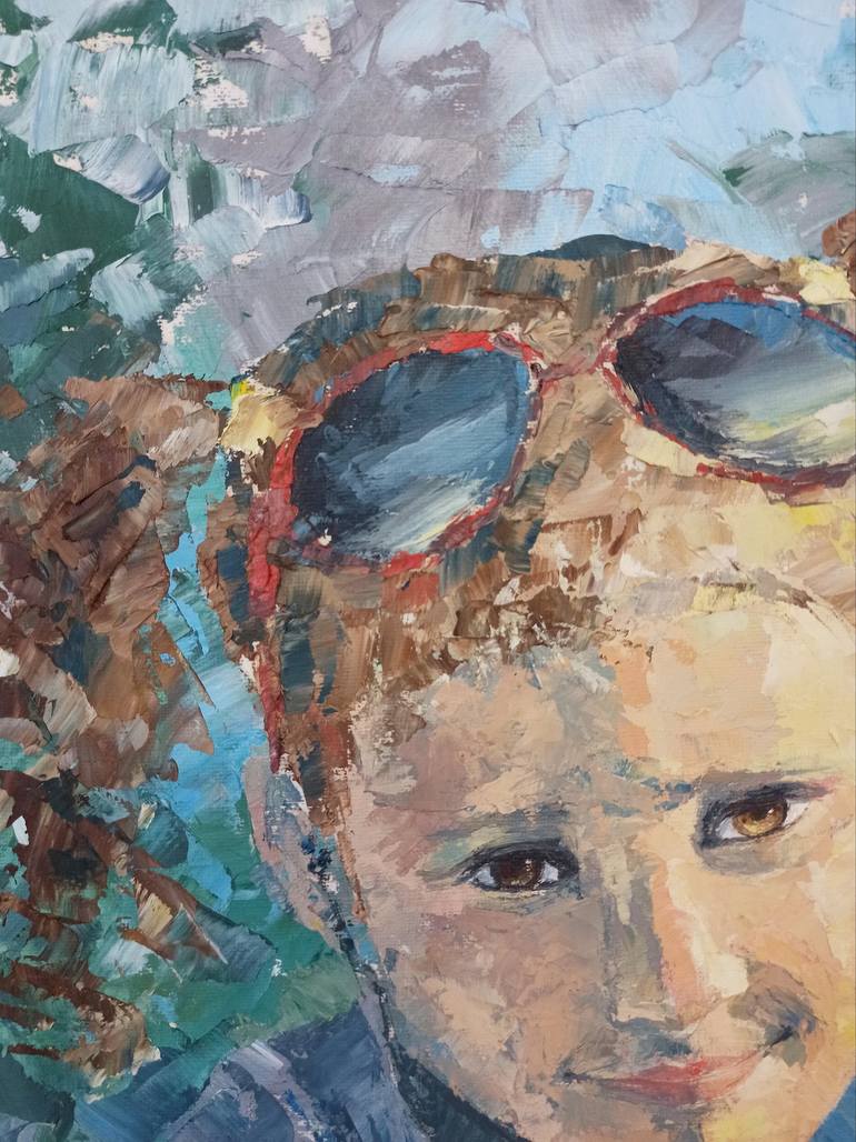 Original Impressionism Children Painting by Natalia Bykova